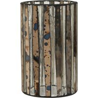 Gaia Smoked Anitque Finish Large Candle Holder - Multicolour
