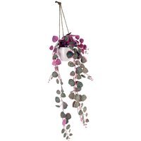 Artificial Potted Hanging Trailing Pink Plant - Pink