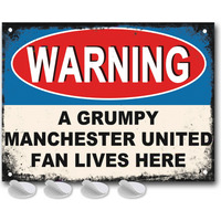 Manchester United Grumpy Football Fan Sign For Man Utd Man Cave - Blue