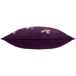Guilded Palms Embroidered Cushion - Plum / Feather - thumbnail 3