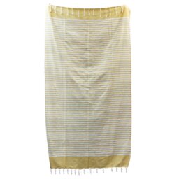 Sunny Yellow Cotton Pareo Towel Handcrafted Indian Wrap - Yellow - thumbnail 5