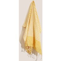 Sunny Yellow Cotton Pareo Towel Handcrafted Indian Wrap - Yellow
