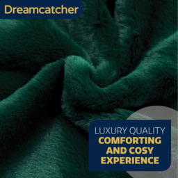 Fleece Blanket Faux Fur Throw - Green - thumbnail 5