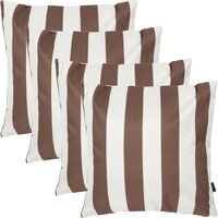 4 Pack Cushion 43x43 Kyoto Fabric, Stripe, Chocolate - Chocolate