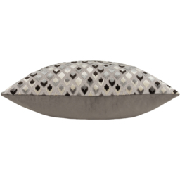 Lexington Velvet Jacquard Cushion - Grey-Black - thumbnail 3