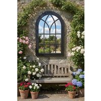 Arched Top Window Soho Wall Mirror Black - Black