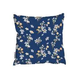 Blue  Yellow Bunches Outdoor Cushion - Blue / 60cm - thumbnail 2