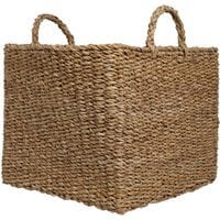 Set of 2 Square Bohomian Seagrass Baskets - Natural - thumbnail 1