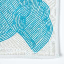 Cotton Tufted Blue Green Birds Pink Heart Kids Rug - White - thumbnail 3