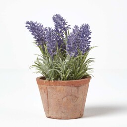 Artificial Lavender Plant in Decorative Pot - Terracotta - thumbnail 4