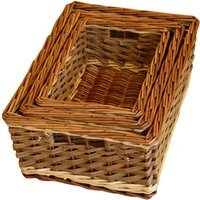 Set of 3 Bamford Wicker Serving Trays - Brown