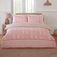 Eleanor Floral Polyester Reversible Duvet Cover Set with Pillowcase - Pink / Double - image 1