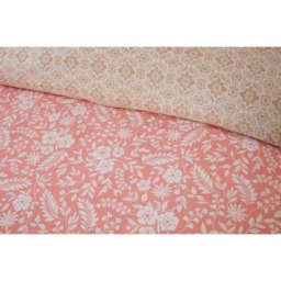 Eleanor Floral Polyester Reversible Duvet Cover Set with Pillowcase - Pink / Double - thumbnail 3
