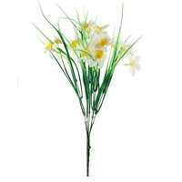 Artificial Wild Silk Daffodil Bunch 40cm - White