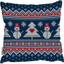 Winter Holiday Sweater Design Outdoor Comfy Cushion - Blue / 60cm - thumbnail 2
