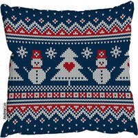 Winter Holiday Sweater Design Outdoor Comfy Cushion - Blue / 60cm - thumbnail 1