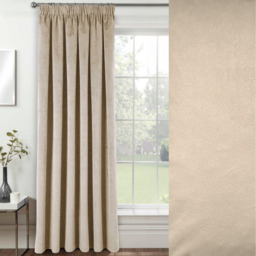 Oxford Blackout Velvet Supersoft Tape Top Single Door Curtain - Cream - thumbnail 5