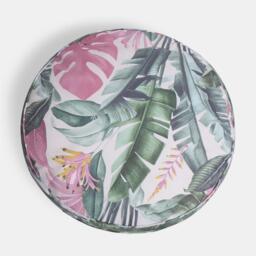 Tropical Outdoor Round Filled Padded Cushion - Green - thumbnail 4