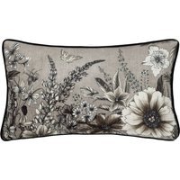 Harlington Gardenia Floral Piped Cushion - Sepia / Polyester - image 1