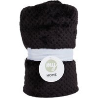 Waffle Soft Fleece Throw - Black - image 1
