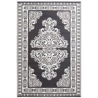 Homescapes Outdoor Rug Waterproof Reversible, 120 x 186cm, Black and White Motif - Black - image 1