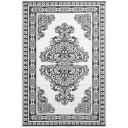 Homescapes Outdoor Rug Waterproof Reversible, 120 x 186cm, Black and White Motif - Black - thumbnail 3