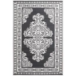 Homescapes Outdoor Rug Waterproof Reversible, 120 x 186cm, Black and White Motif - Black - thumbnail 2