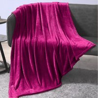 Faux Mink Super Soft Throw  - Bright Pink / 140cm