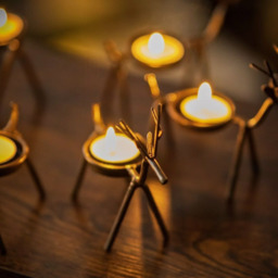6pc Reindeer Tealight Holders - Black - thumbnail 3