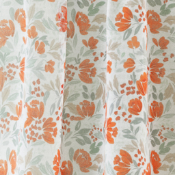 Pair of Mia Burnt Orange Floral Print Sheer Voile Panels - Burnt Orange / 183cm - thumbnail 4