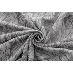 Chenille Jacquard Lined Ring Top Eyelet Curtains - Silver / 117cm / 229cm - thumbnail 4