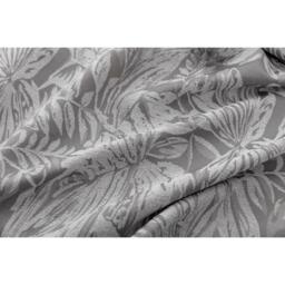 Chenille Jacquard Lined Ring Top Eyelet Curtains - Silver / 117cm / 229cm - thumbnail 2