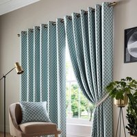 Cotswold Eyelet Curtains - Teal / 229cm