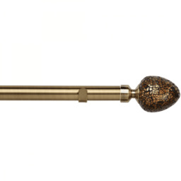28mm Fixed Length Metal Eyelet Curtain Pole Set - Alexia Finial - Antique Brass / 330cm - thumbnail 2