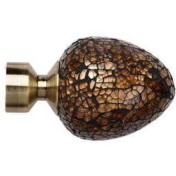 28mm Fixed Length Metal Eyelet Curtain Pole Set - Alexia Finial - Antique Brass / 330cm - thumbnail 3