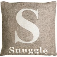 Words 'Snuggle' Natural Cushion - Natural