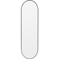 Oval Metal Frame Wall Mounted Full Length Mirror - Black