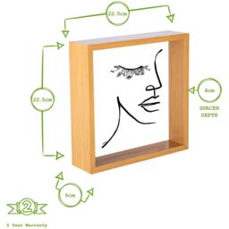 "8x8"" 3D Deep Box Photo Frame Pack of 2 - Light Wood" - thumbnail 2