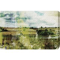 Countryside Classic Lakeview Graphic Art Wrapped on Canvas - Green / 92cm - thumbnail 1