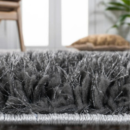 Shaggy Blocks High Pile Rug - Red / 80x150 - thumbnail 3