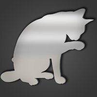 Abyssinian Cat Style 7 Silver Acrylic Mirror - Silver / 26cm