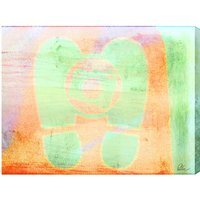 London Feet Graphic Art Wrapped on Canvas - Orange / 46cm
