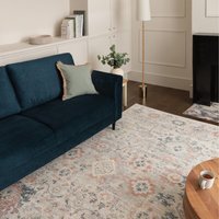 Soraya Floral Vintage Persian Inspired Rug - Cream / 170cm