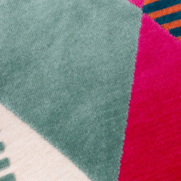 Metro Harlequin Velvet Square Cushion - Multi / Feather - thumbnail 2
