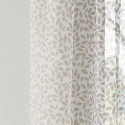 Pair of Sheer Voile Panels with Leaf Print - Natural / 122cm - thumbnail 2