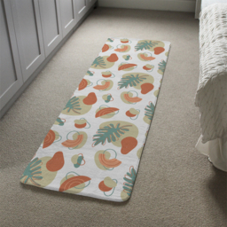 Line art and botanical elements Designer Runner Rug - Orange - thumbnail 4