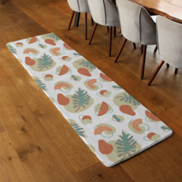 Line art and botanical elements Designer Runner Rug - Orange - thumbnail 3