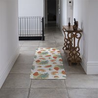 Line art and botanical elements Designer Runner Rug - Orange - thumbnail 1
