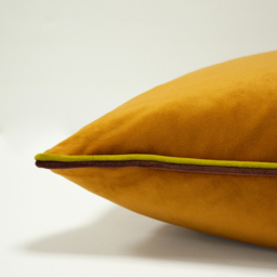 Gemini Double Piped Cushion 50 x 50cm - Pumpkin / Polyester - thumbnail 4