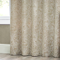 Bali Jacquard Eyelet Curtain Pair - Natural / 168cm / 137cm - thumbnail 4